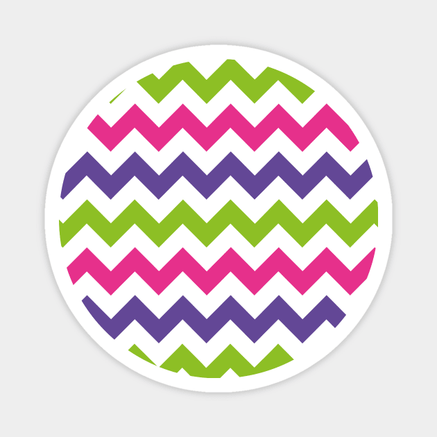 Chevron pattern - bold and neon Magnet by MeowOrNever